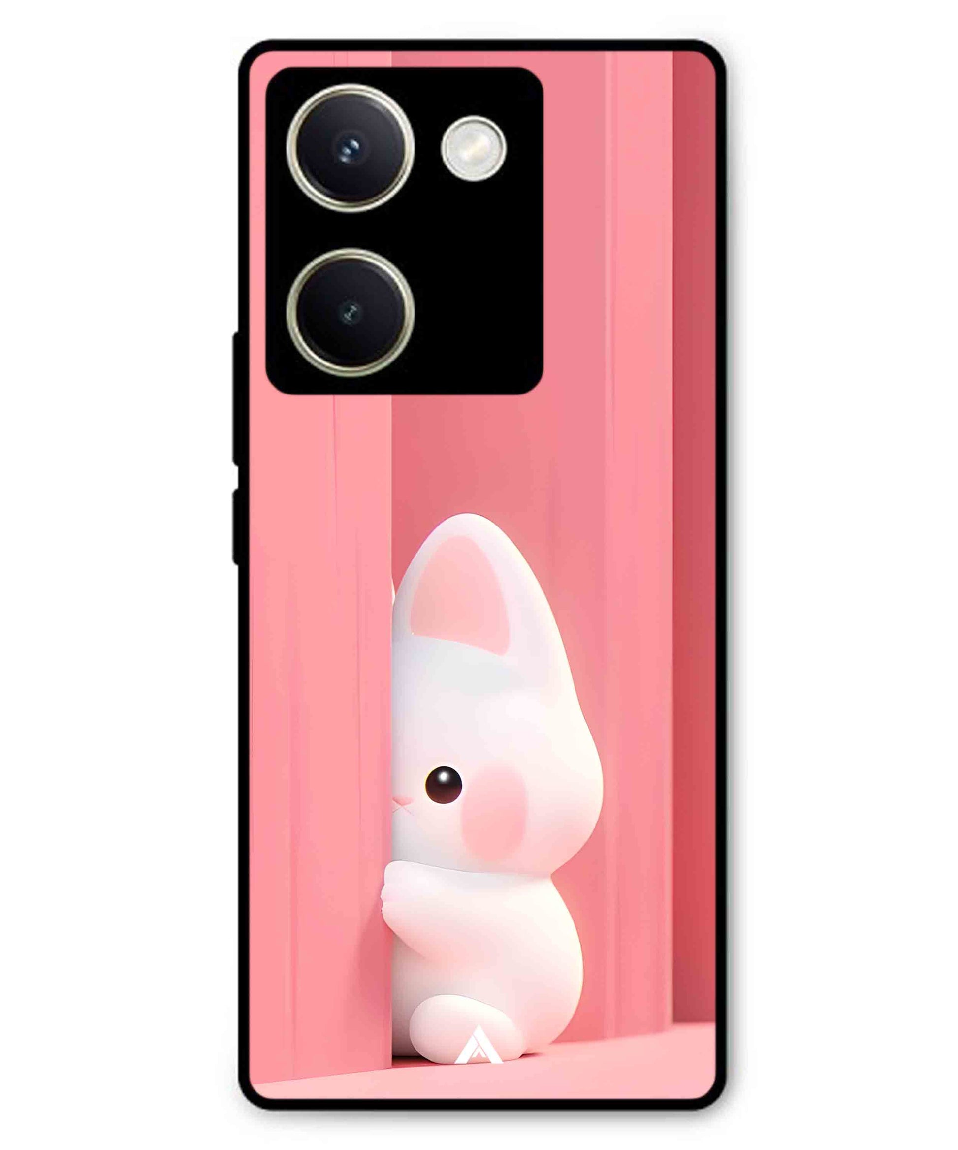 Pink Bunny Metal Back Cover Phone Case for Vivo Y300 Plus