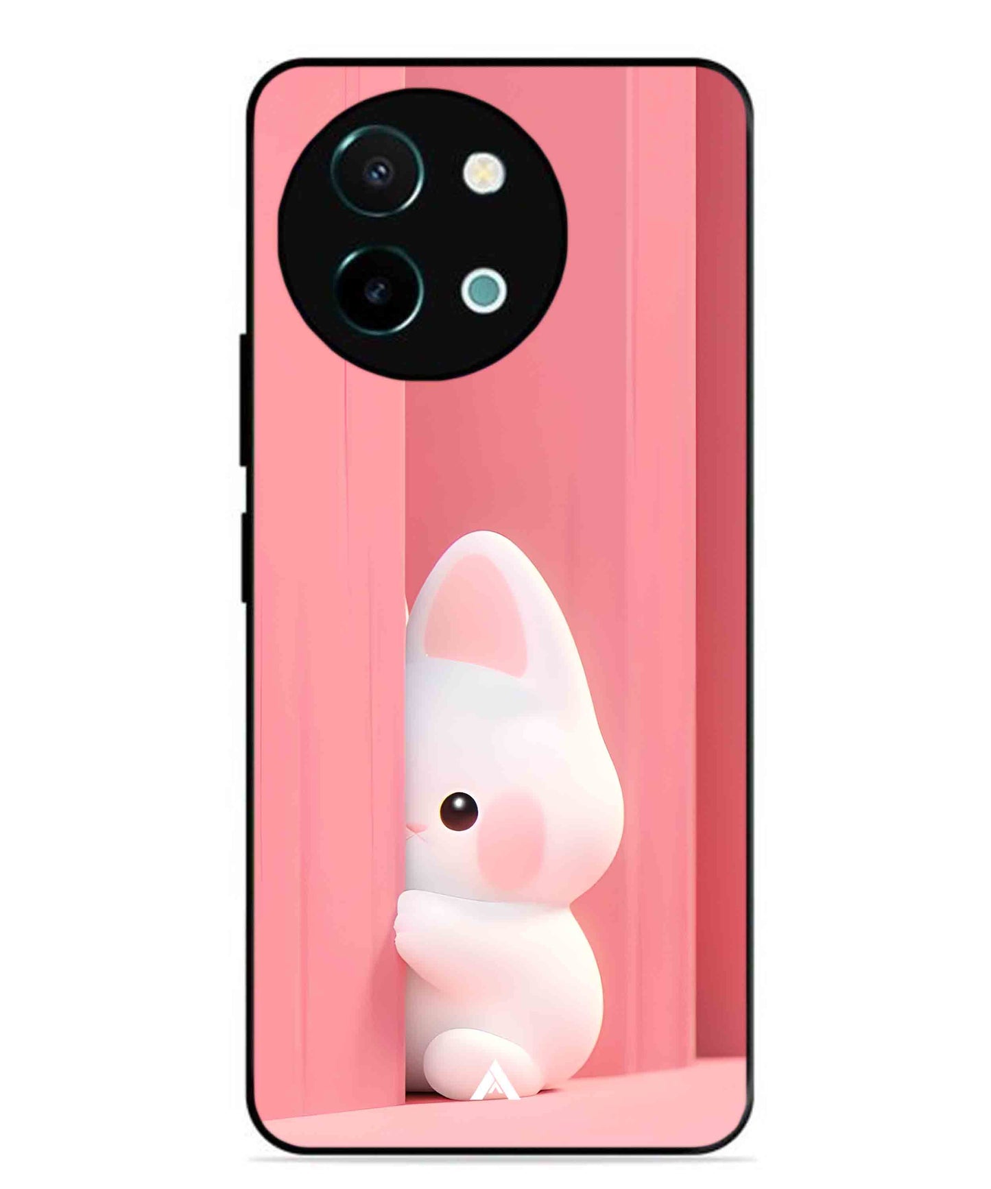 Pink Bunny Metal Back Cover Phone Case for Vivo Y38
