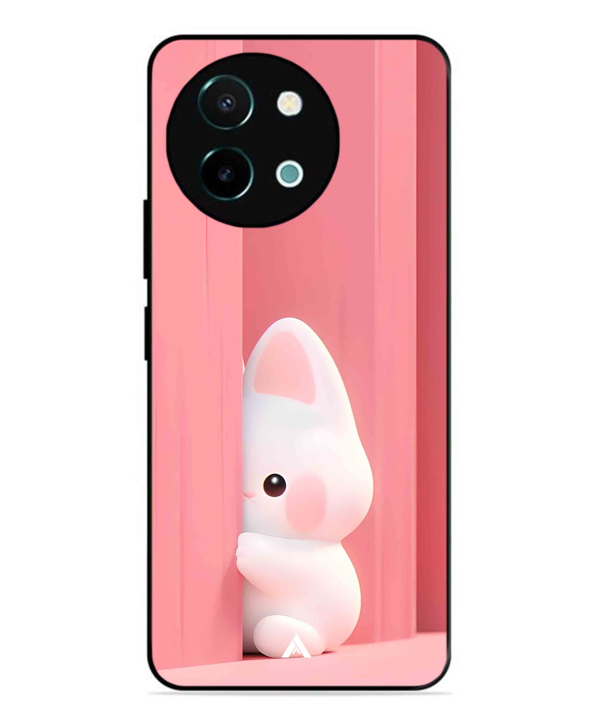 Pink Bunny Metal Back Cover Phone Case for Vivo Y38
