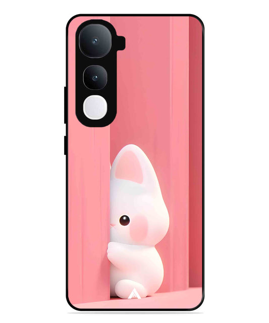 Pink Bunny Metal Back Cover Phone Case for Vivo Y400