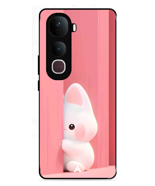 Pink Bunny Metal Back Cover Phone Case for Vivo Y400 Pro