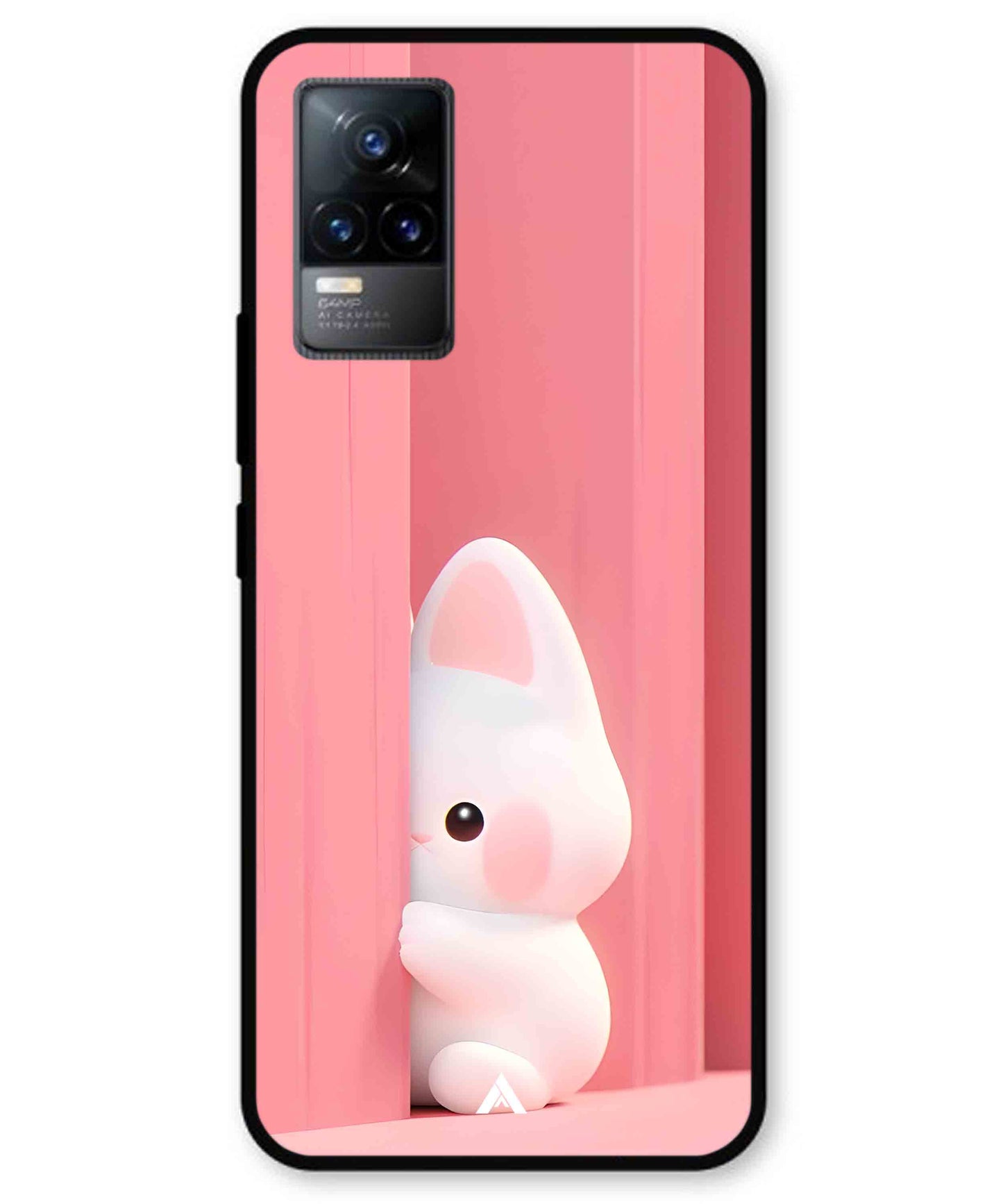 Pink Bunny Metal Back Cover Phone Case for Vivo Y73