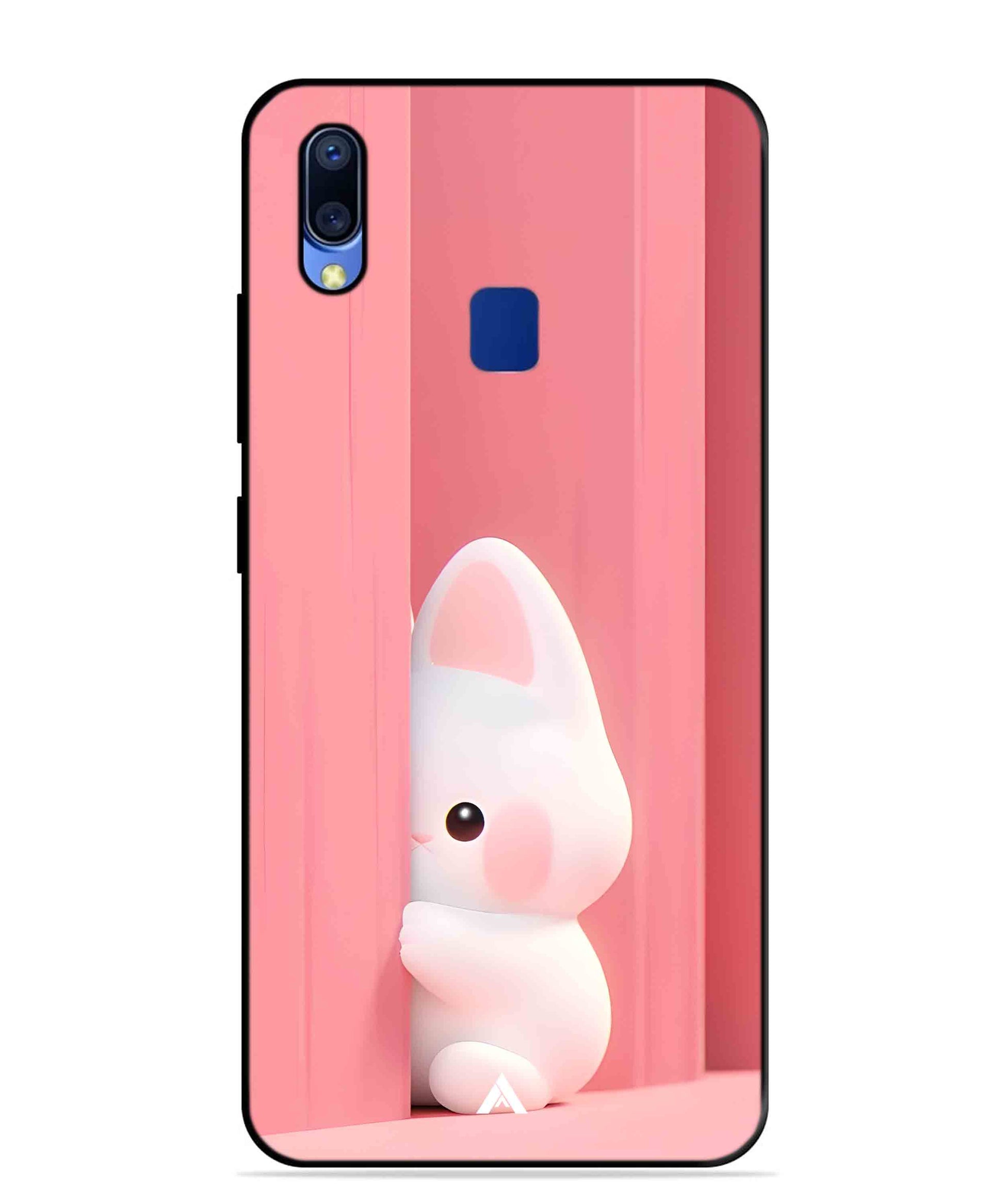 Pink Bunny Metal Back Cover Phone Case for Vivo Y95