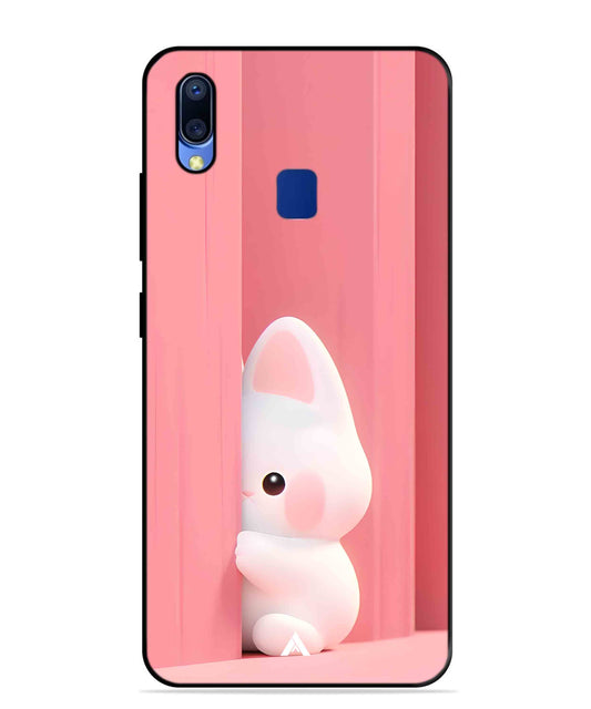 Pink Bunny Metal Back Cover Phone Case for Vivo Y95