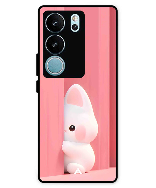 Pink Bunny Metal Back Cover Phone Case for Vivo v29