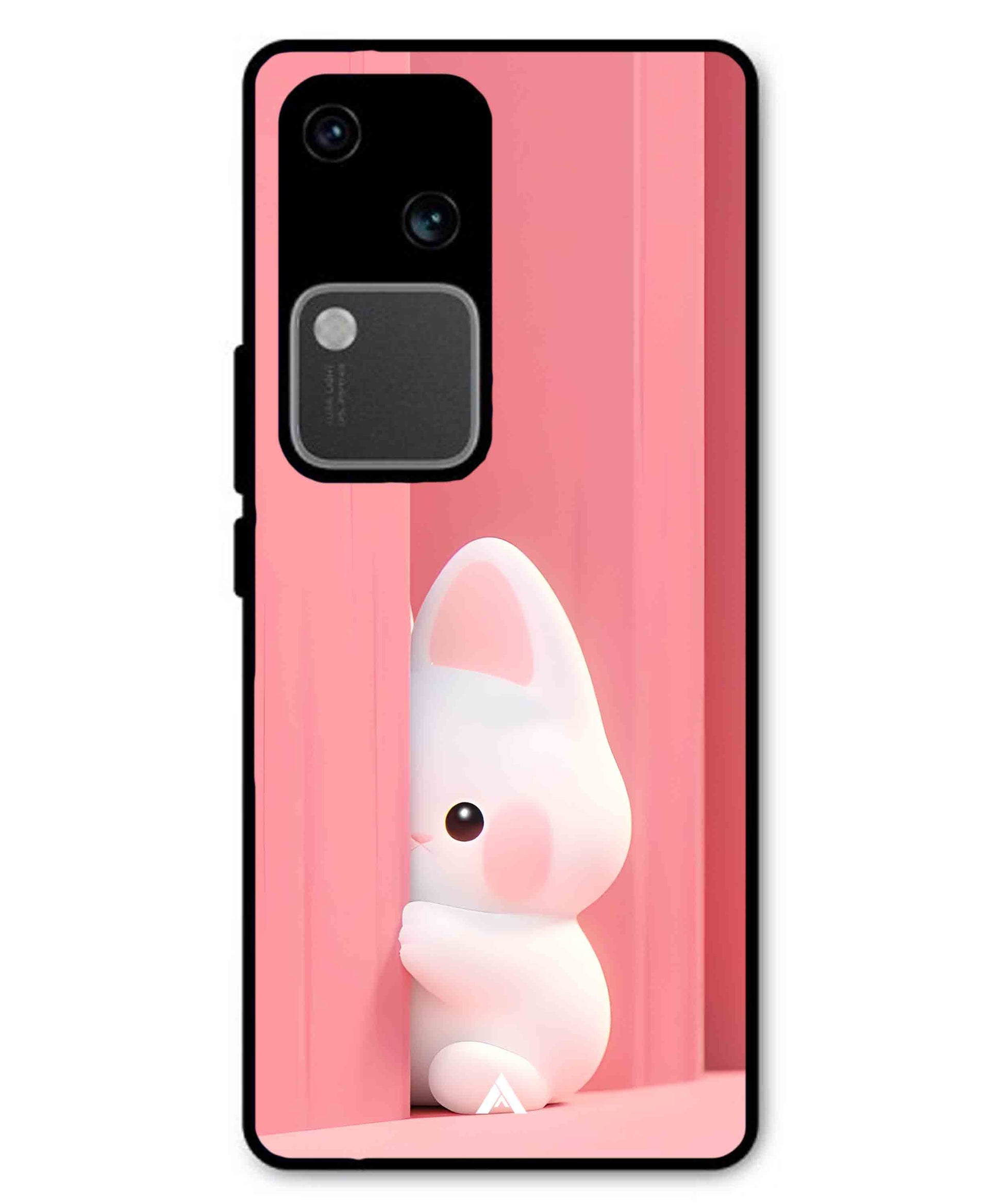 Pink Bunny Metal Back Cover Phone Case for Vivo v30