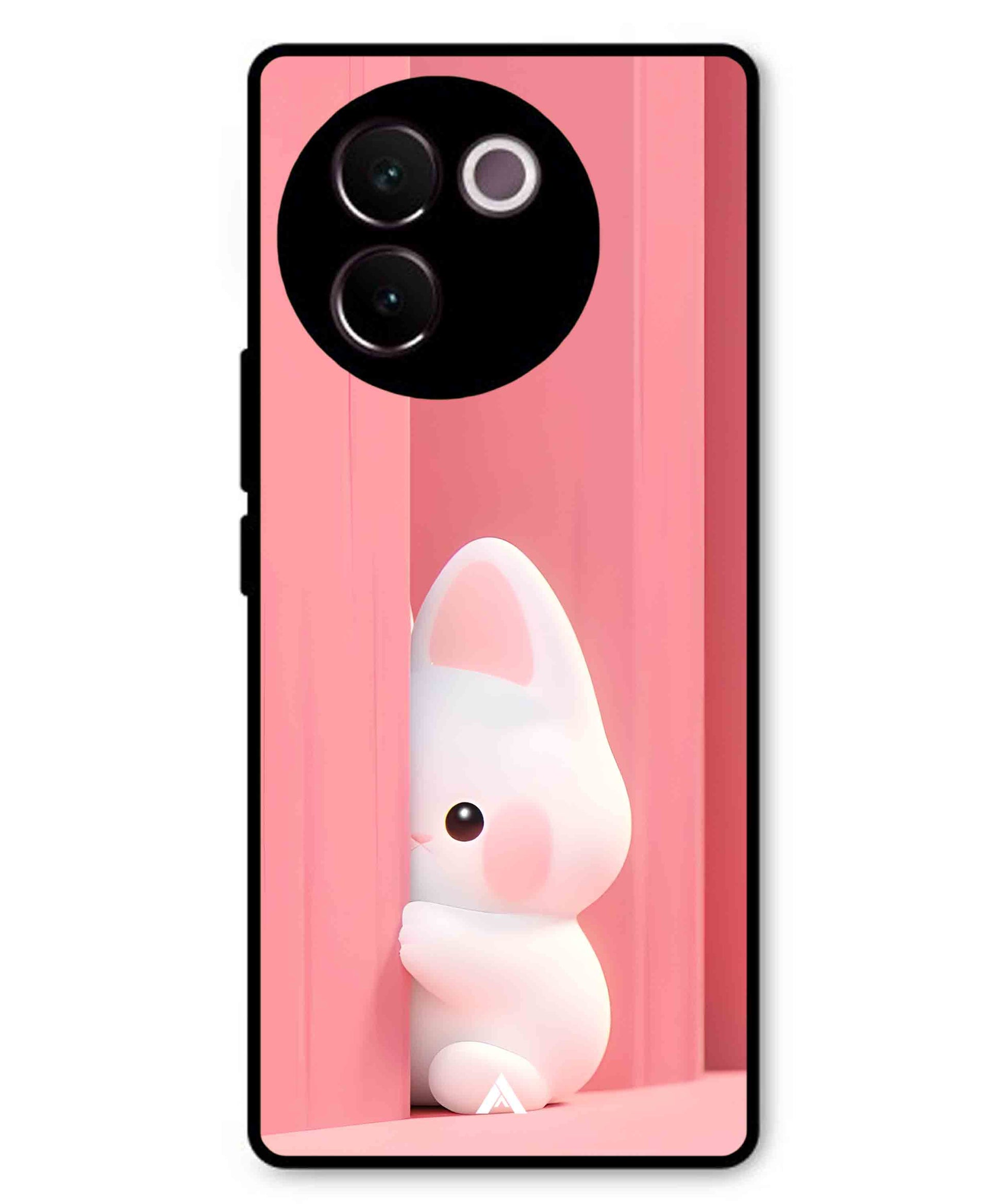 Pink Bunny Metal Back Cover Phone Case for Vivo v30e