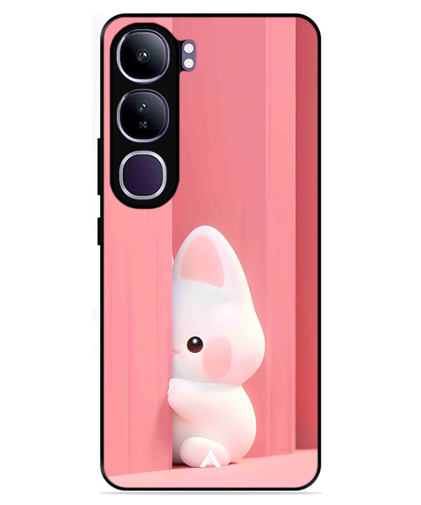 Pink Bunny Metal Back Cover Phone Case for Vivo v40 Lite