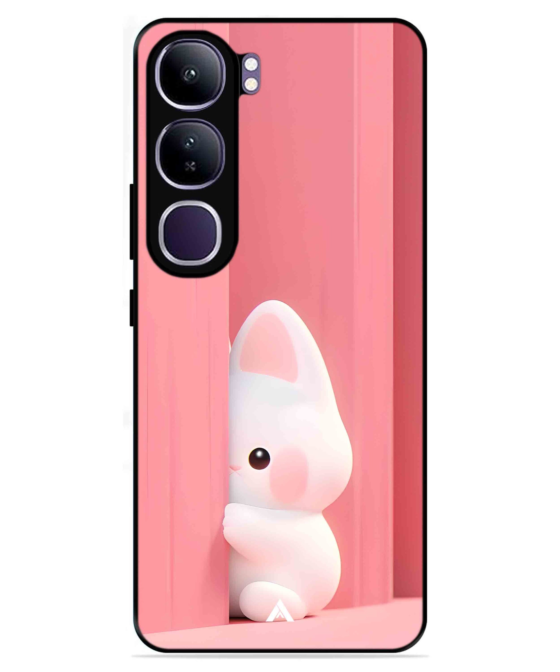 Pink Bunny Metal Back Cover Phone Case for Vivo v40 Lite