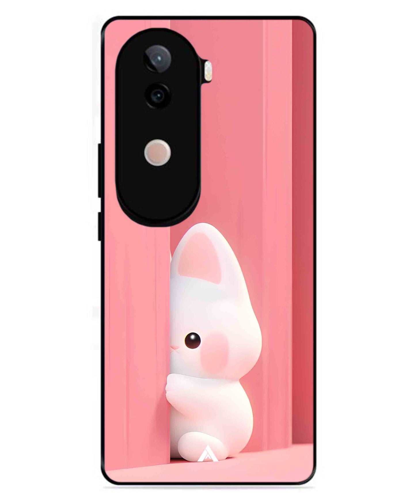 Pink Bunny Metal Back Cover Phone Case for Vivo v40e