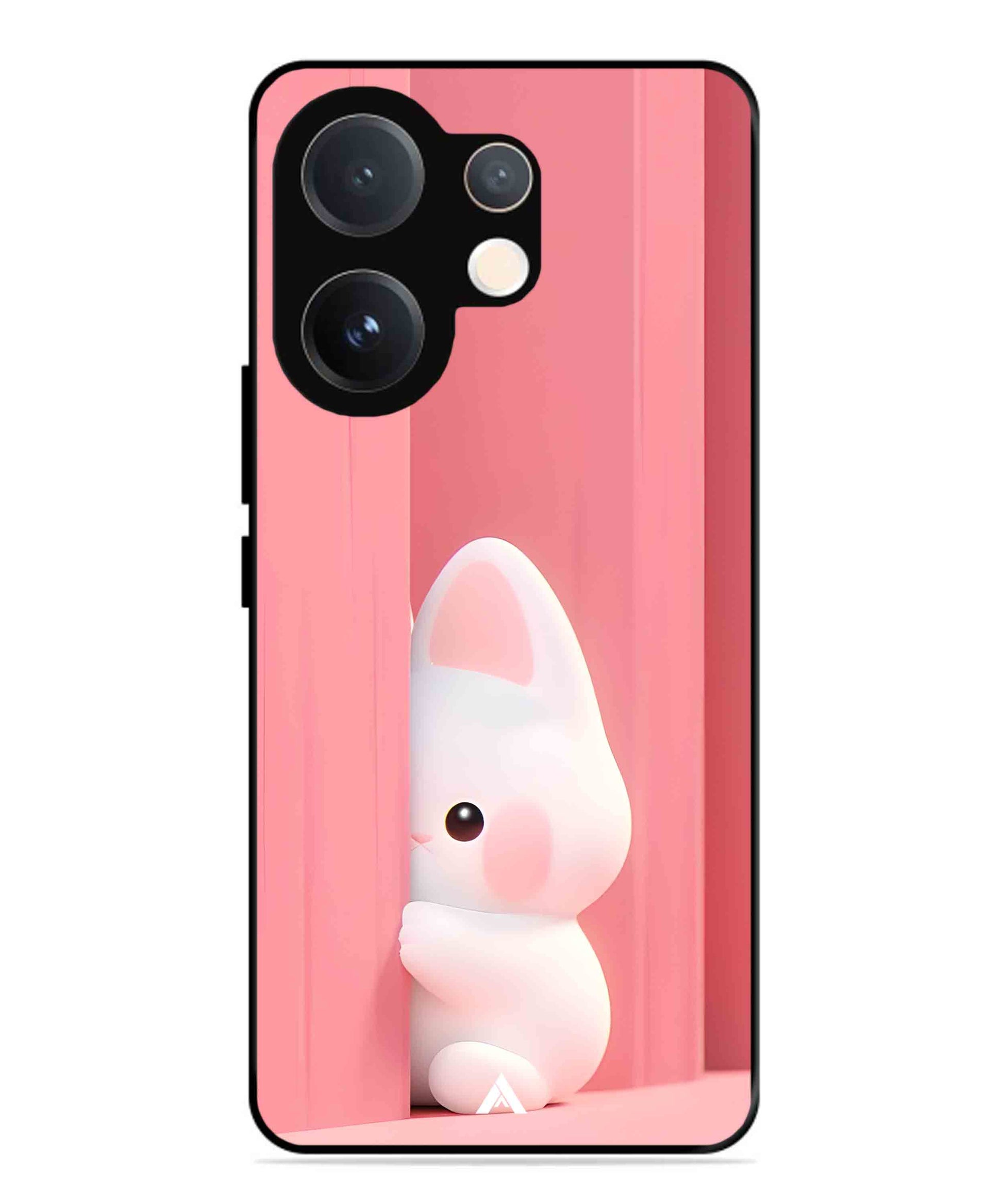 Pink Bunny Metal Back Cover Phone Case for Vivo v60