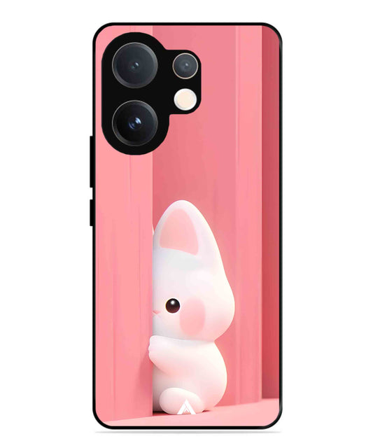 Pink Bunny Metal Back Cover Phone Case for Vivo v60