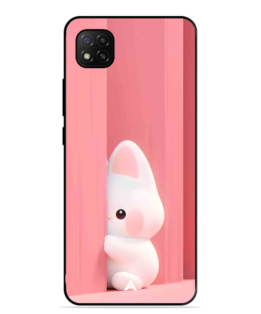 Pink Bunny Metal Back Cover Phone Case for Xiaomi Redmi 9