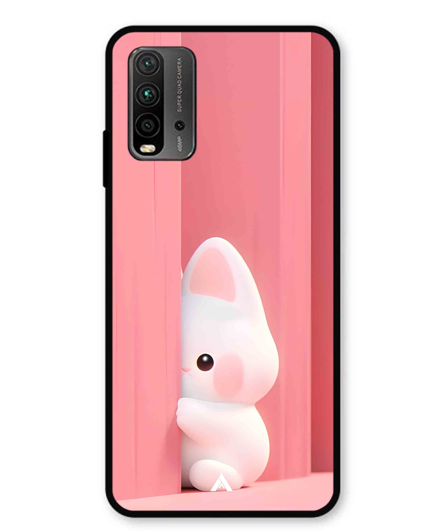 Pink Bunny Metal Back Cover Phone Case for Xiaomi Redmi 9 Power