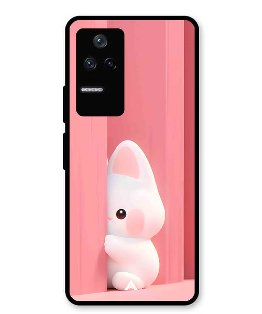 Pink Bunny Metal Back Cover Phone Case for Xiaomi Redmi K40s