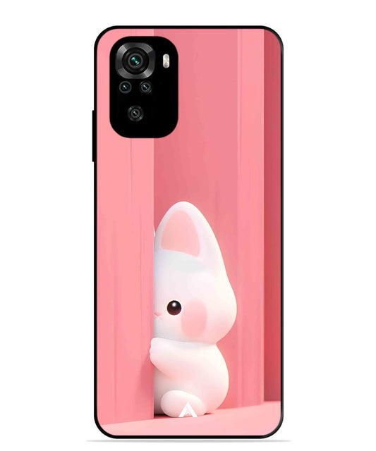 Pink Bunny Metal Back Cover Phone Case for Xiaomi Redmi Note 10
