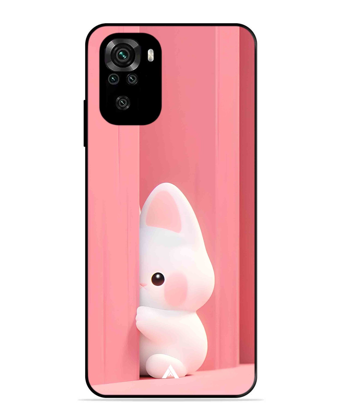 Pink Bunny Metal Back Cover Phone Case for Xiaomi Redmi Note 10S