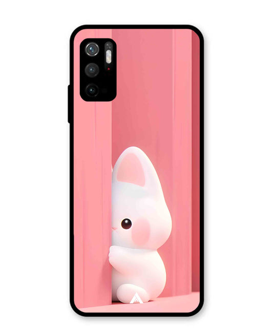 Pink Bunny Metal Back Cover Phone Case for Xiaomi Redmi Note 10T