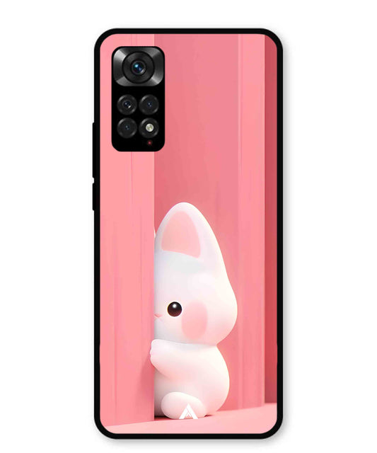 Pink Bunny Metal Back Cover Phone Case for Xiaomi Redmi Note 11