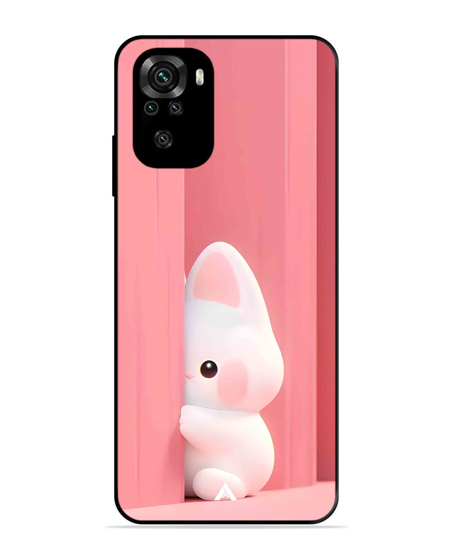 Pink Bunny Metal Back Cover Phone Case for Xiaomi Redmi Note 11SE