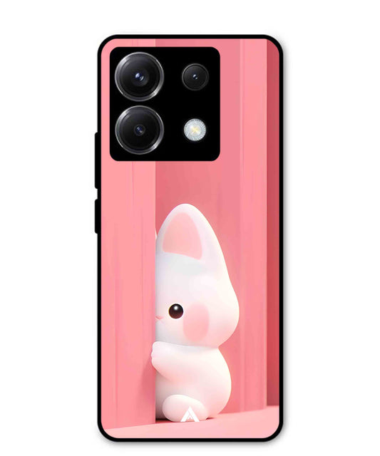 Pink Bunny Metal Back Cover Phone Case for Xiaomi Redmi Note 13