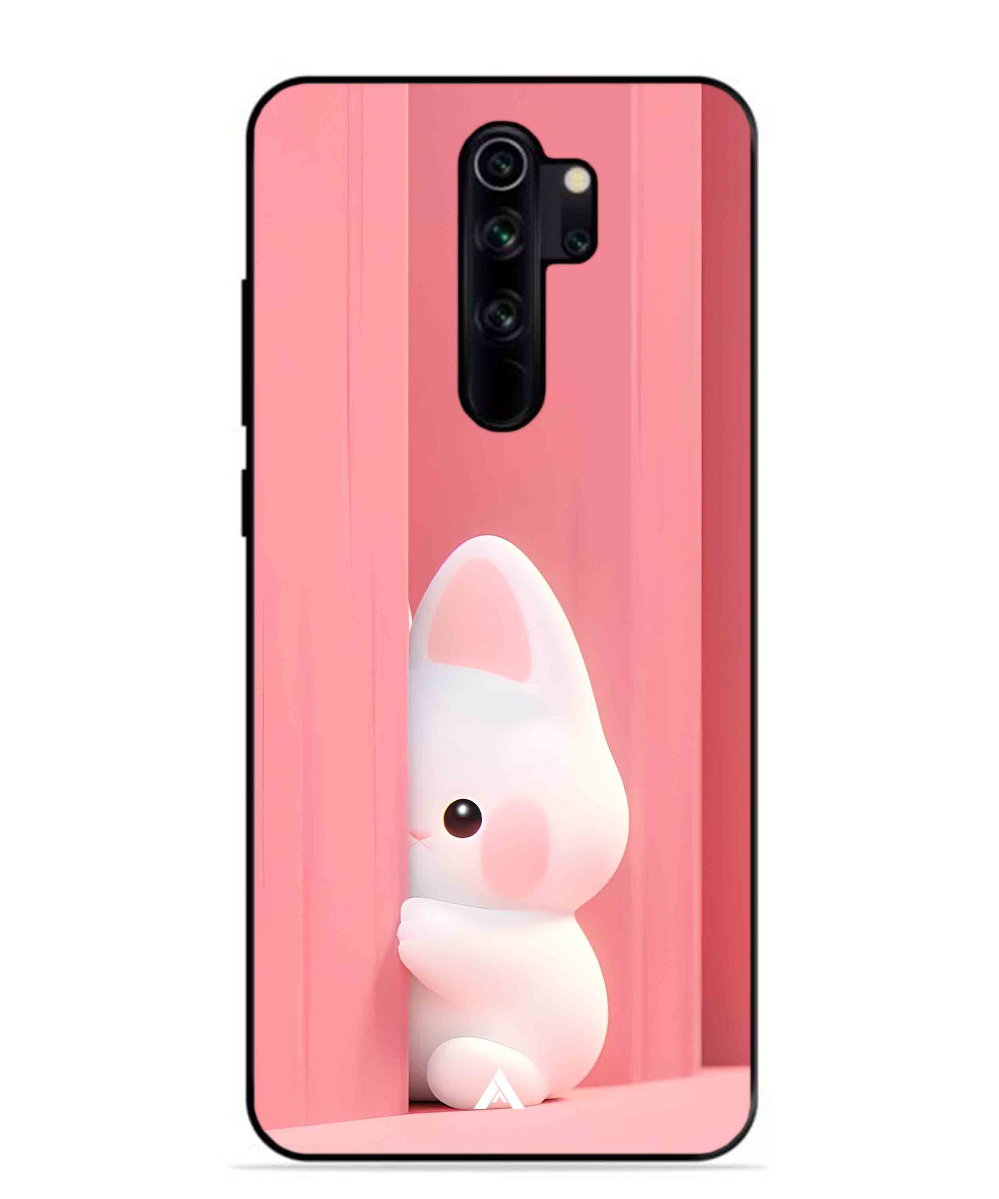 Pink Bunny Metal Back Cover Phone Case for Xiaomi Redmi Note 8 Pro