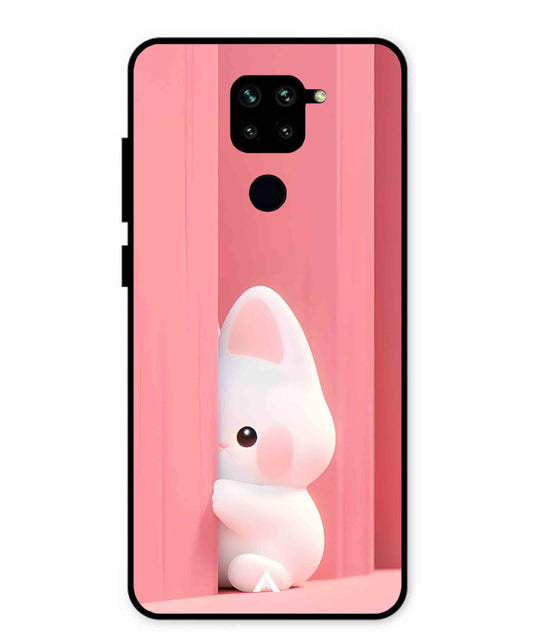 Pink Bunny Metal Back Cover Phone Case for Xiaomi Redmi Note 9
