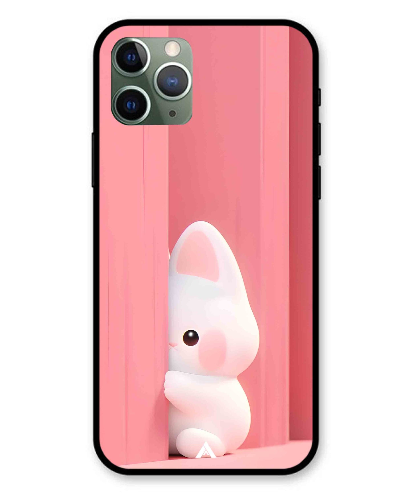Pink Bunny Metal Back Cover Phone Case for iPhone 11 Pro
