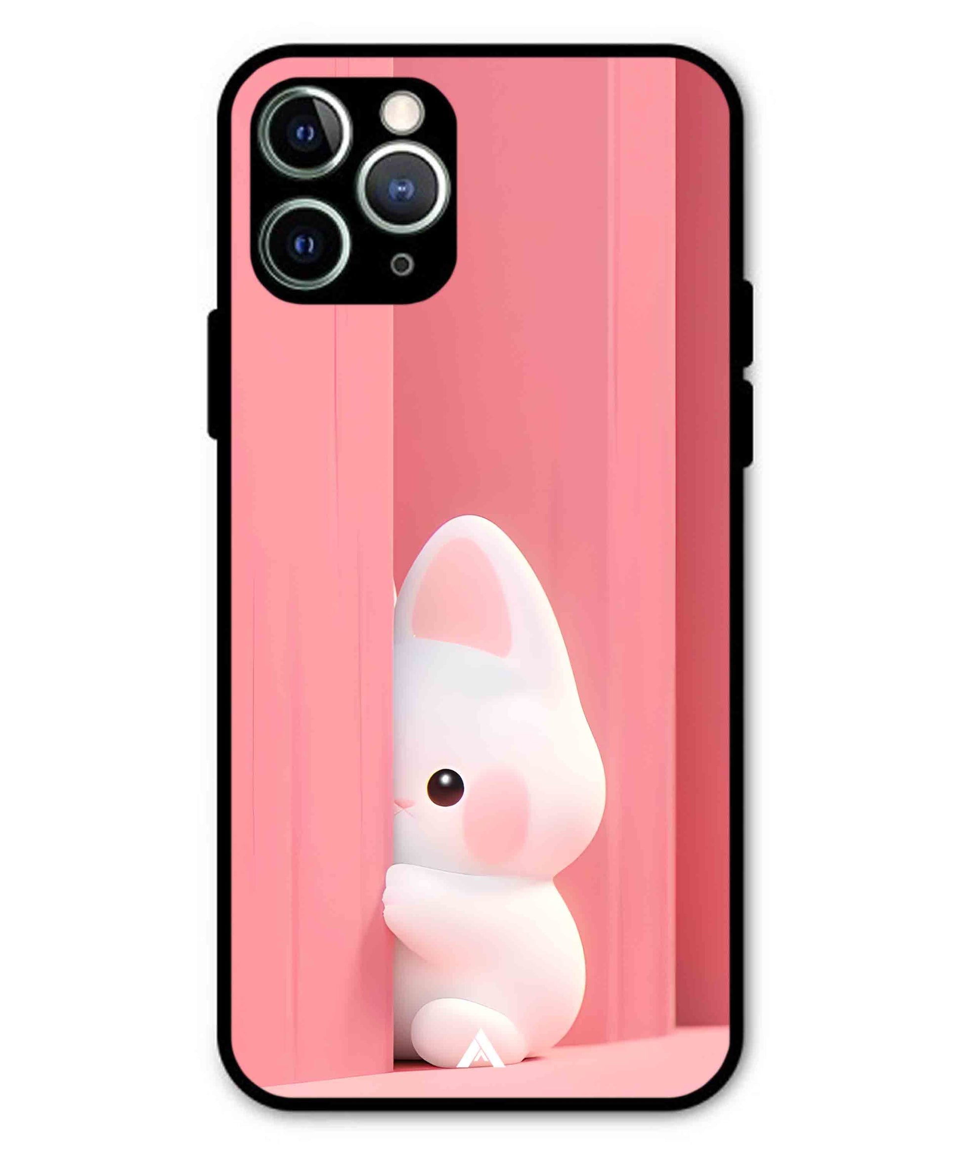 Pink Bunny Metal Back Cover Phone Case for iPhone 11 Pro Max
