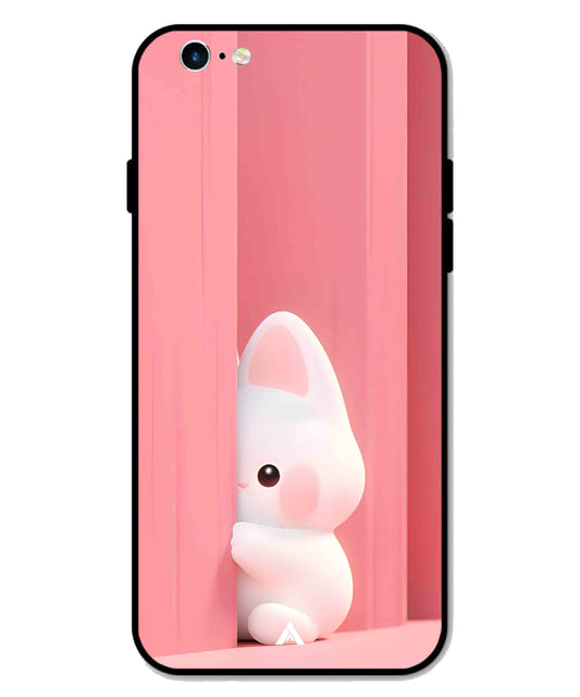 Pink Bunny Metal Back Cover Phone Case for iPhone 6