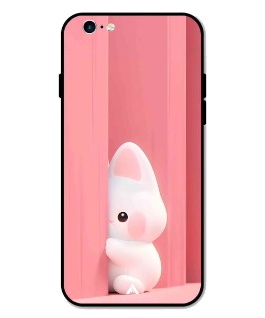 Pink Bunny Metal Back Cover Phone Case for iPhone 6 Plus