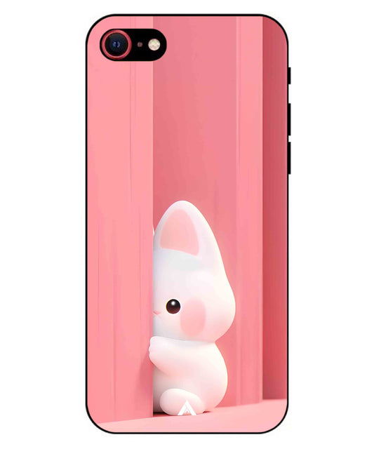 Pink Bunny Metal Back Cover Phone Case for iPhone 7