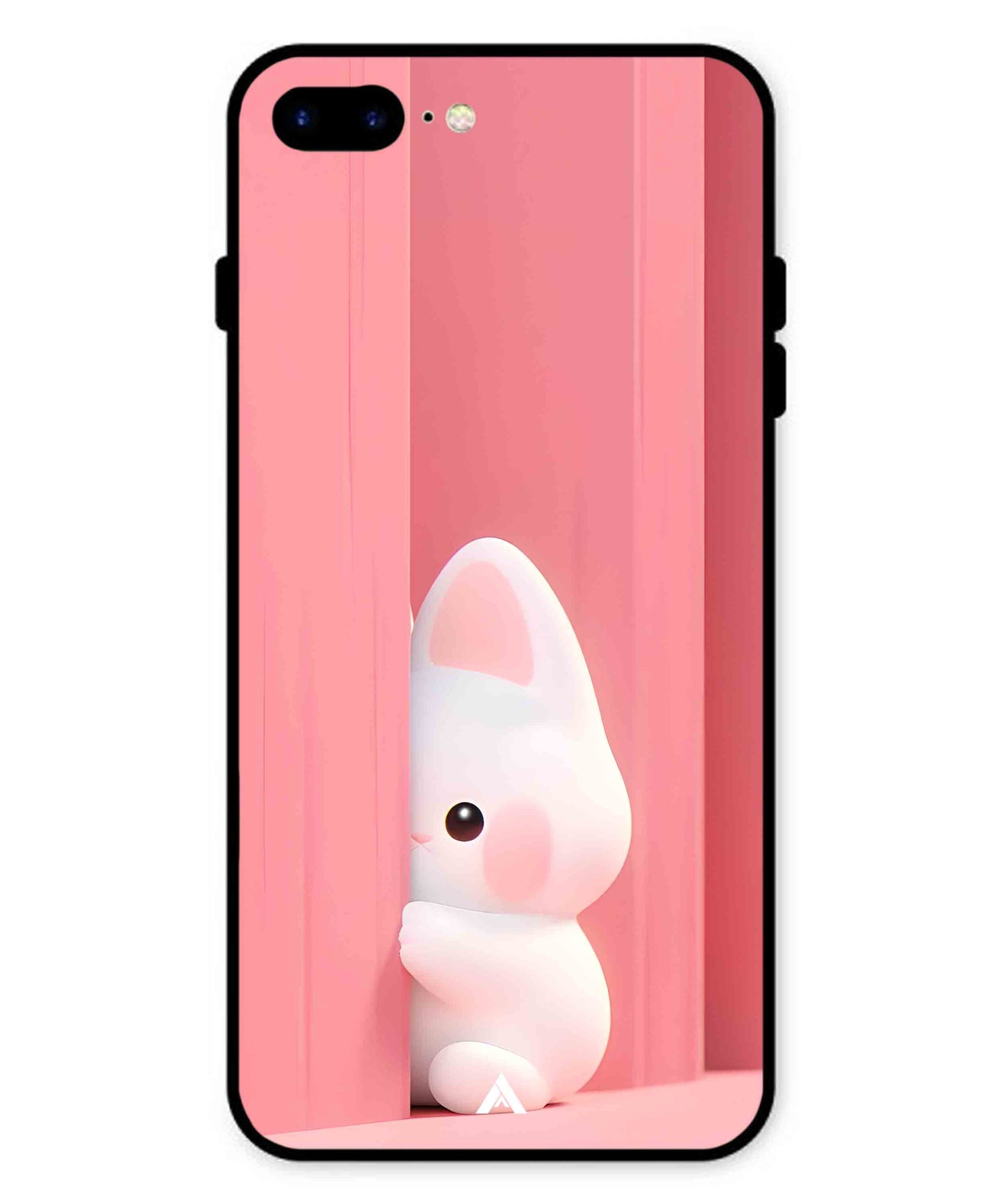 Pink Bunny Metal Back Cover Phone Case for iPhone 7 Plus