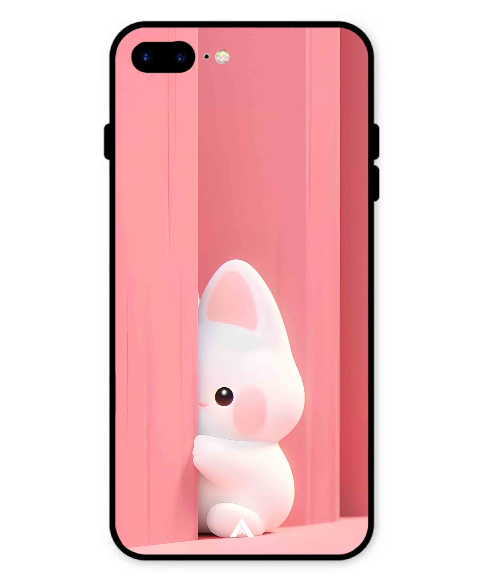 Pink Bunny Metal Back Cover Phone Case for iPhone 7 Plus