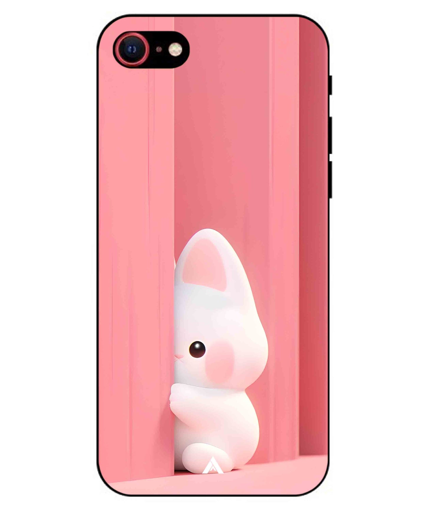 Pink Bunny Metal Back Cover Phone Case for iPhone 8