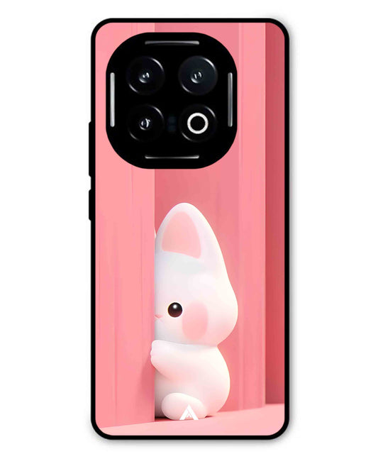 Pink Bunny Metal Back Cover Phone Case for iQOO 13