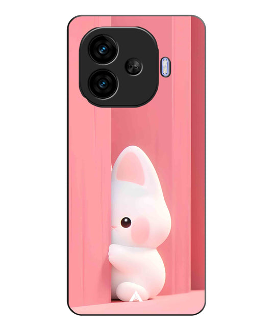 Pink Bunny Metal Back Cover Phone Case for iQOO Neo 10r
