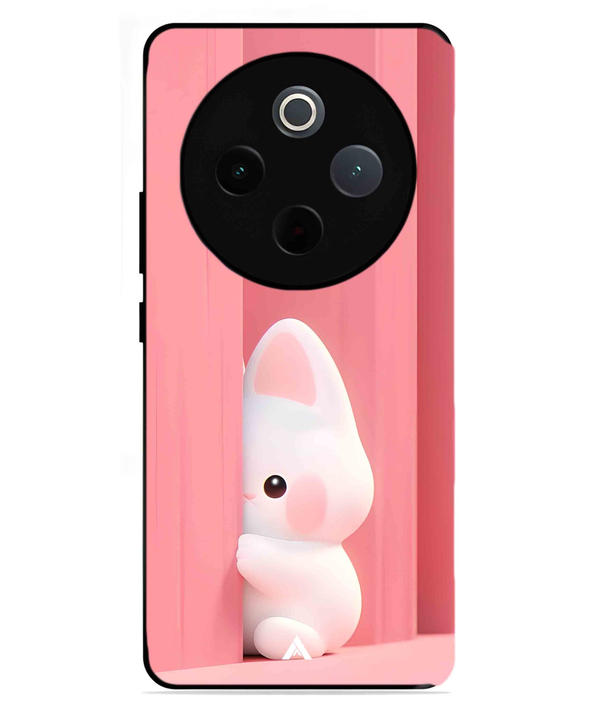 Pink Bunny Metal Back Cover Phone Case for iQOO Z10