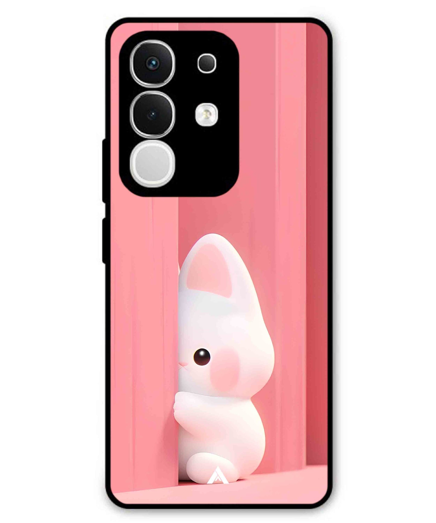 Pink Bunny Metal Back Cover Phone Case for iQOO Z10x