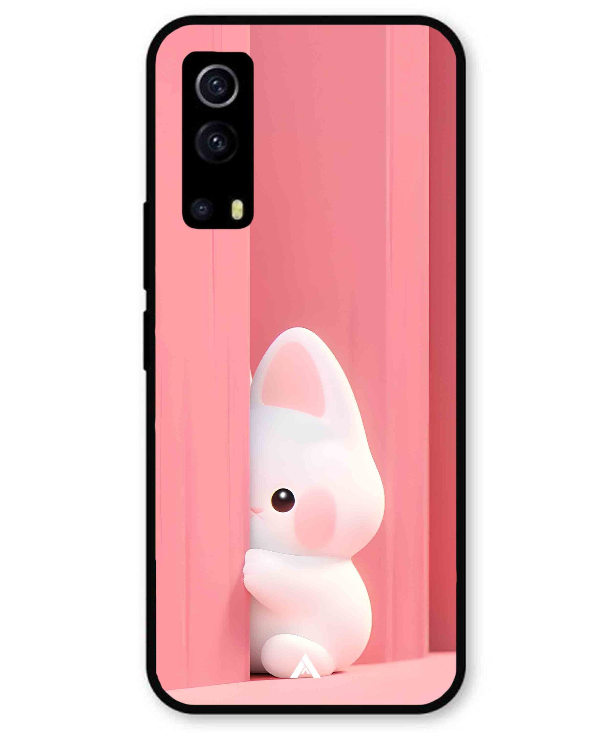 Pink Bunny Metal Back Cover Phone Case for iQOO Z3