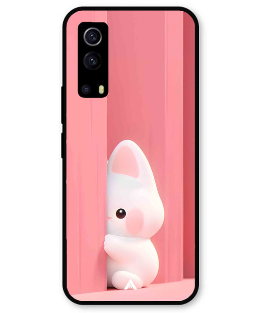 Pink Bunny Metal Back Cover Phone Case for iQOO Z3
