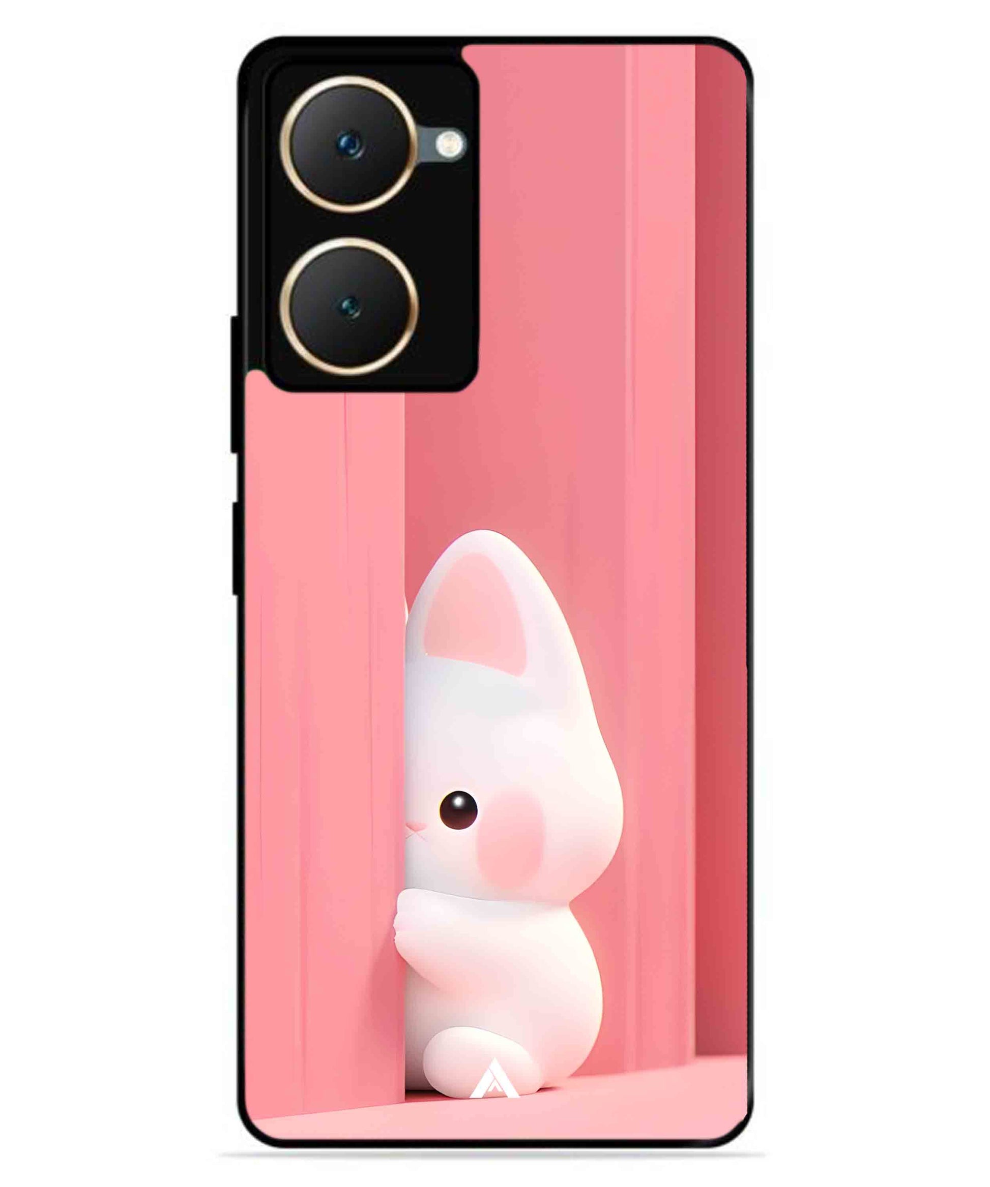 Pink Bunny Metal Back Cover Phone Case for iQOO Z9 Lite