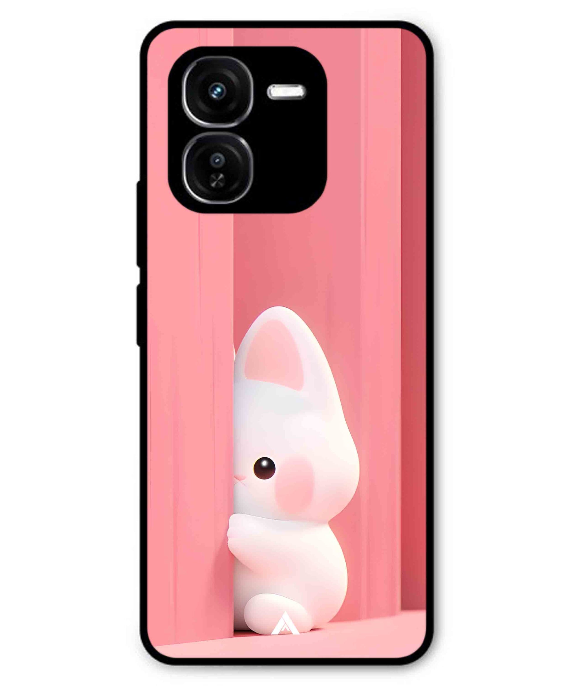 Pink Bunny Metal Back Cover Phone Case for iQOO Z9x