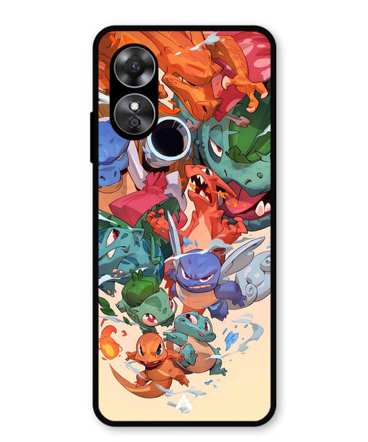 Pokemon Team 2 Metal Back Cover Phone Case for Oppo A17K