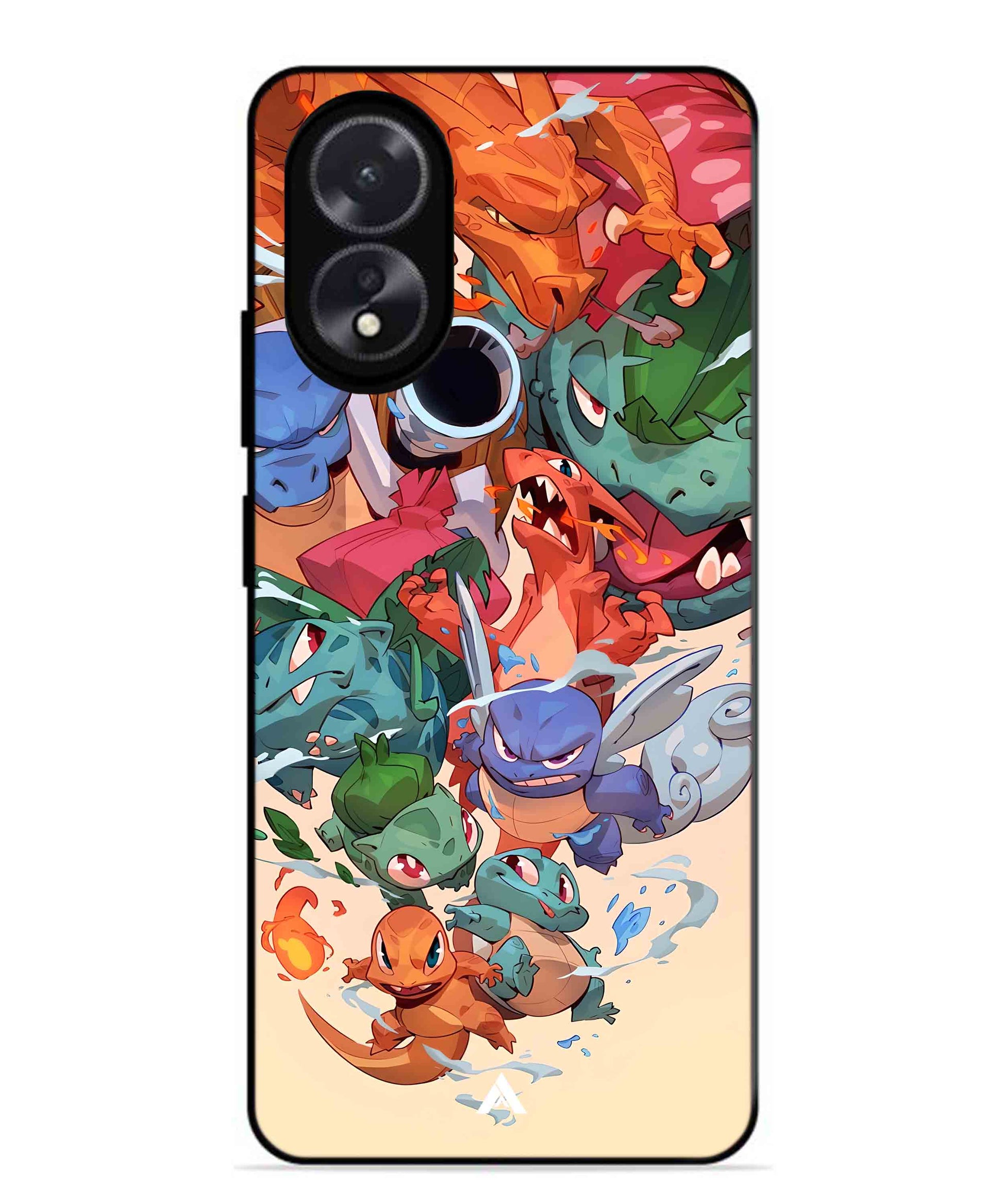 Pokemon Team 2 Metal Back Cover Phone Case for Oppo A38