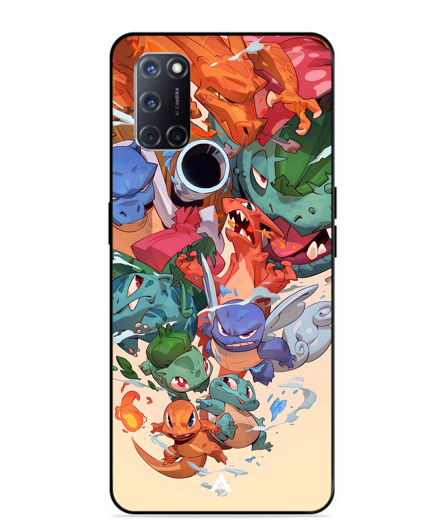 Pokemon Team 2 Metal Back Cover Phone Case for Oppo A52