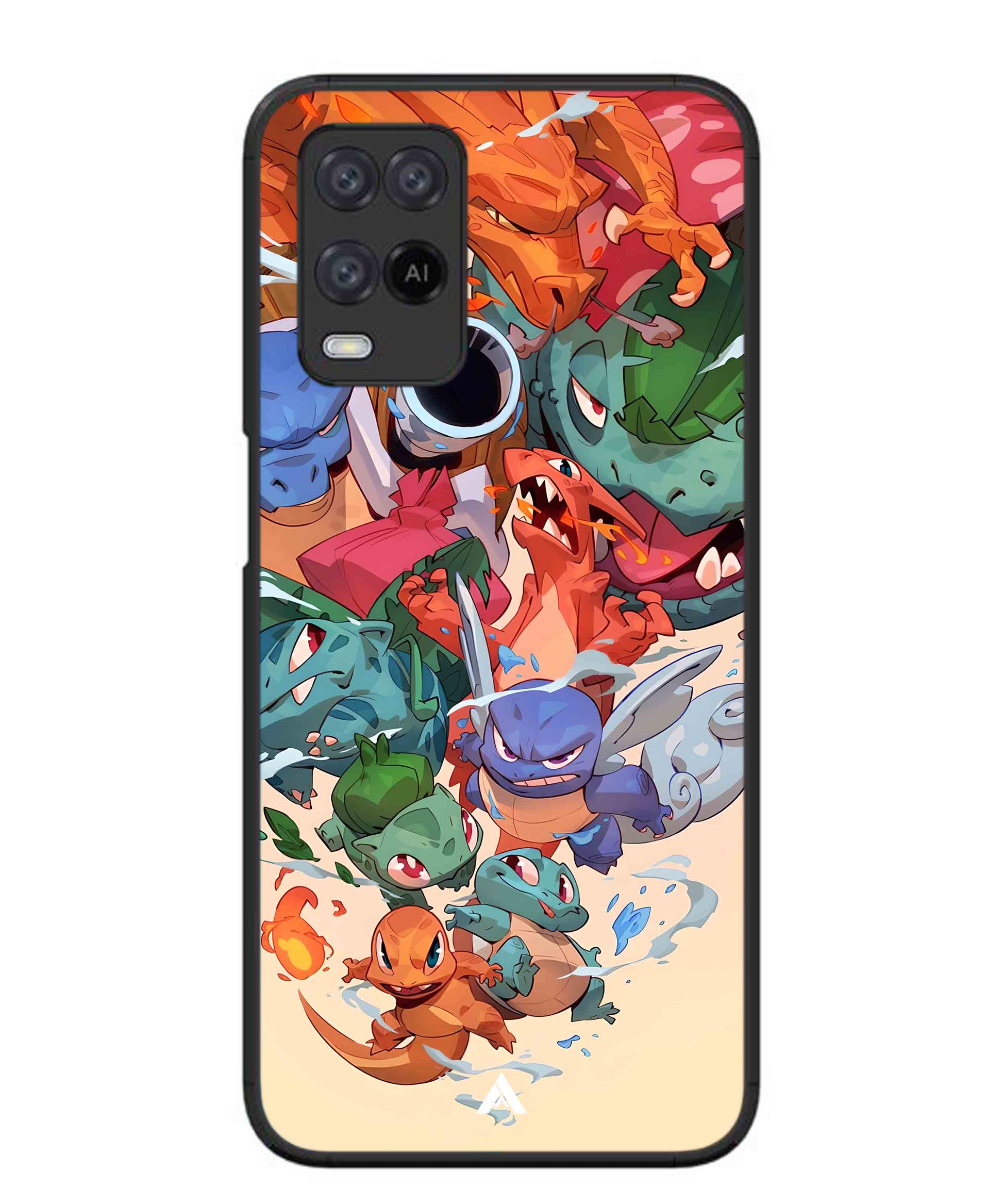 Pokemon Team 2 Metal Back Cover Phone Case for Oppo A54