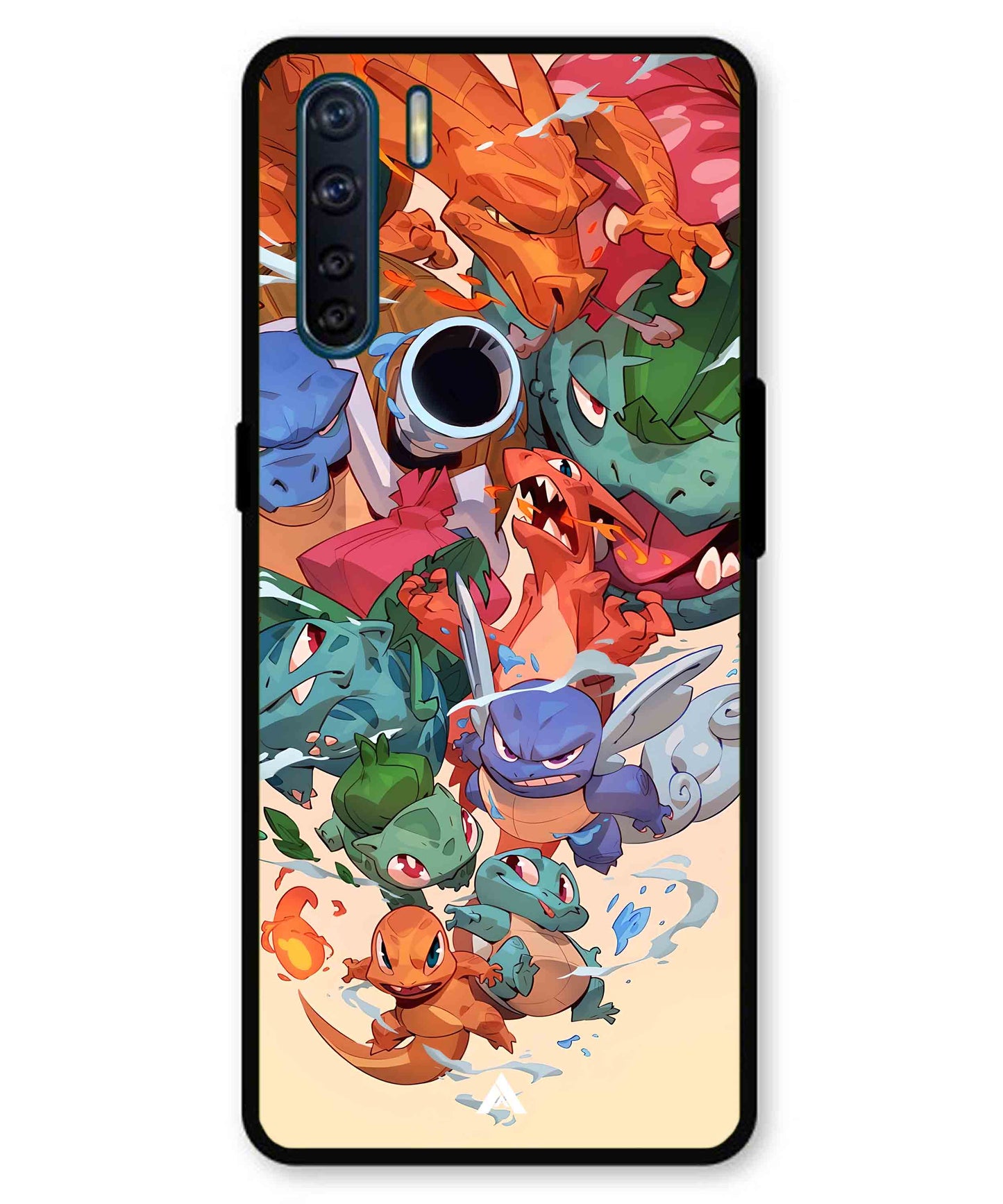 Pokemon Team 2 Metal Back Cover Phone Case for Oppo A91