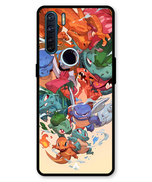 Pokemon Team 2 Metal Back Cover Phone Case for Oppo A91