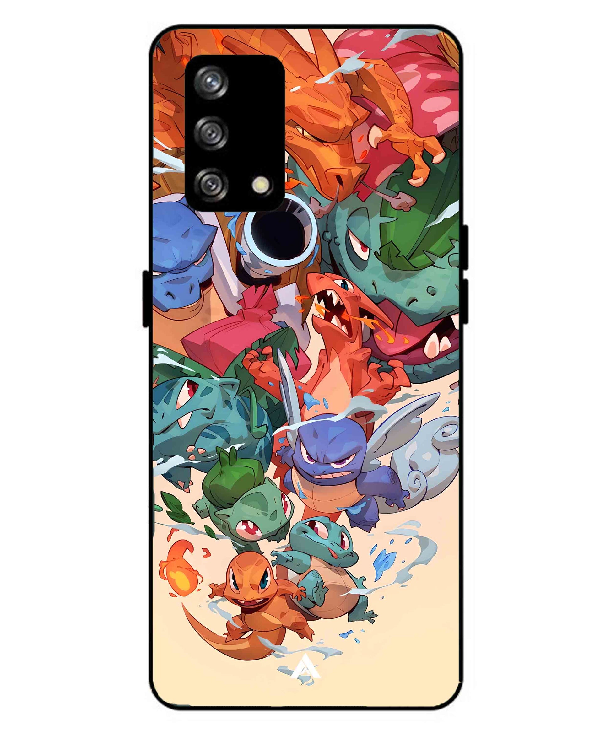 Pokemon Team 2 Metal Back Cover Phone Case for Oppo A93